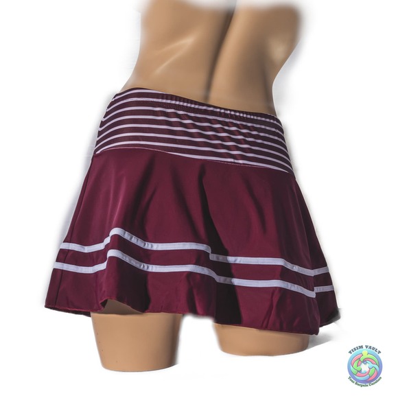 Miyang Maroon/White Striped Tankini Swimdress M ๐ - Picture 6 of 10